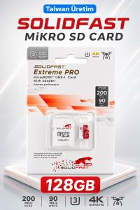 SOLIDFAST 128GB TAIWAN ÜRETİM MIKRO SD HAFIZA KARTI + ADAPTÖRLÜ 128GB HAFIZA KARTI - 1